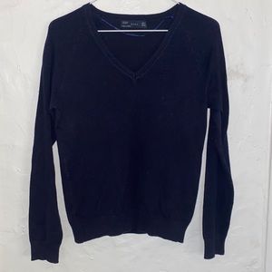 ZARA Navy Vneck Sweater